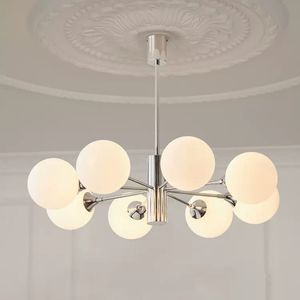 Nordiskt glashänge ljus modern led vit multihead hängande lampa för matsal sovrum vardagsrum inomhus dekoration fixtur
