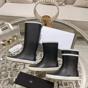 Women's Rain Boots Brand Designer Knee Boots Fashion Ankle Woman Booties Ultra mini Boot Shoe Flat bottom Short Boots Outdoor Jelly waterproof Rubber Shoes