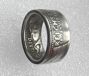 Pierścienie ręczne pierścienia pierścienia monety vintage ręcznie robione z Niemiec 5 Mark 0391933039 Monety srebrne rozmiar US 8167336359