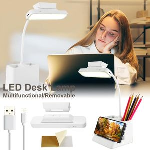 Lampes de table lampe de bureau lumière LED magnétique détachable avec porte-stylo USB charge étude de bureau lecture nuit 3