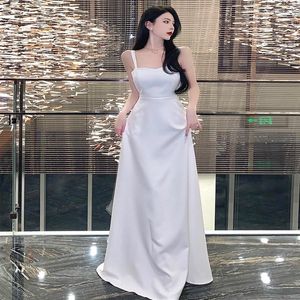 Casual Dresses 2023 White Evening Dress Women's Long Style Elegant Temperament Banquet High-end