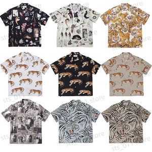 Men's Casual Shirts 2022ss Tiger Printing WACKO MARIA Hawaii Shirts Men Women High Quality T-Shirt WACKO MARIA Shirts Top Tees T230419