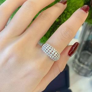 Hollow Zircon Finger Ring White Gold Filled Party Wedding band Rings for Women Men Promise Jewelry Gift