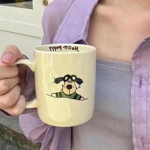 Mugs Korean Pilot Puppy Coffee Milk Mug Large Capacity Home Party Espresso Cocoa Juice Cup Heat Resistant Lovers Breakfast Gift