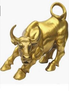 Punti vendita in bronzo della decorazione della statua del toro feroce del bue di Big Wall Street in bronzo2628994