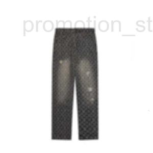 Designer di jeans maschile Gaohuo 2023 Primavera/estate Esclusivo Nuovo perforato grigio Perforato Little Rosso Manica dritta Lettera per uomini e donne G1dr