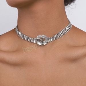 Shinning Full Rhinestone Collar Choker Halsband för kvinnor Fashion Crystal Choker Torques Halsband smycken gåva