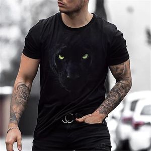 Men's T Shirts Summer T Shirt Animal Graphic Tees Pullover O Neck Wolf Print 3D Overdimensionerad Designer Tops Black Casual Vintage Male Clothes 230419