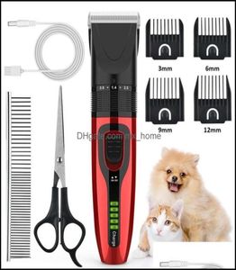 Suprimentos Home GardenProfessional Pet Grooming Salon Electric Clippers Kit Cordless Recarregável Dog R9JC Drop Delivery3012958