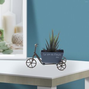 Confezione regalo Fioriera Fioriera Supporto per triciclo Scatola per bici Carriola in legno Succulente Metallo Mini bonsai per esterni Supporto per fioriere vintage