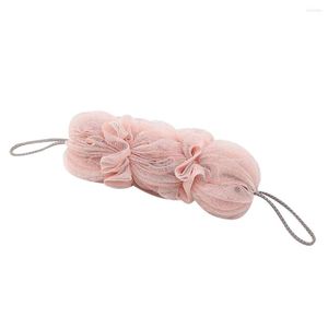 Badtillbehör Set Long Loofah duschsvamp mesh boll exfolierande premiumskrubber