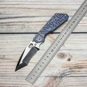 EVIL EYES Customized Folding Knife MSC SMF #40 Performance Series Blue Full Titanium Handle Tanto High Hardness M390 Blade Strong Outdoor EDC Tactical Camping Tools