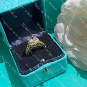 Vintage Gold Diamond Ring Lüks Kadın Bant Yüzük Yüksek Kaliteli Alyans Tase Tewelry Hediye Kız Arkadaşı