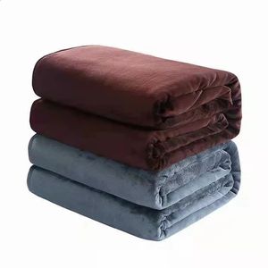 Decken Winter-Flanelldecken für Betten, 230 g/m², einfarbig, blau, weich, warm, dünn, Korallen-Fleece, Tagesdecke, Sofabezug, Kunstfell, karierte Decke 231118