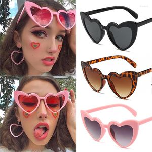 Güneş Gözlüğü Vintage Kalp Moda Marka Tasarımcısı Güneş Gözlükleri Kadın Büyük Çerçeve Anti Uv Shades Uv400 Lüks Glitter Aşk Gözlük