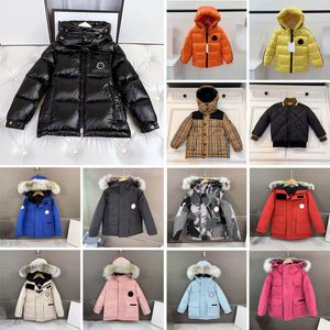 Winter New Designer Kids Coat Down Jacket for Boys Real Raccoon Fur Thick Warm Baby Outerwear Coats Boys Girls Jackets Years Kid Fashion Teenage Parka