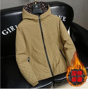 Ny bomullsrock Herrarna tjocka jacka Cotton Coat gränsöverskridande tryckjacka Men 2024 Autumn New Korean version Trend Youth Men's Jacket Casual Hooded Jacket Men