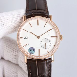 Orologio da lavoro da uomo di marca di alta qualità, ultrasottile, con specchio meccanico in zaffiro, emana eleganza e può essere indossato anche per movimenti di complicazioni sportive casuali.