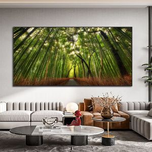 Abstract Green Forest Canvas Painting Modern Nordic Lansscape Posters And Prints Wall Art Picture For Living Room Home Decor
