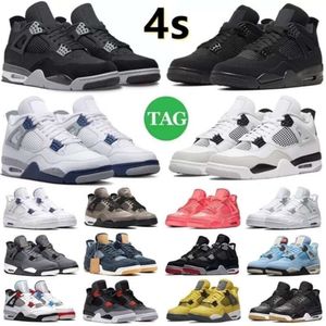 czarny J4 Cats 4s University Blue Military Black Kaws Oreo Jumpman 4 Men Designer Buty Bughant Buty Qinmin123 Miui Sneaker Tony Sale