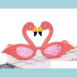 Party Favor Flamingo Cocktail Hawaiian Novelty Sunglasses Fancy Dress Tropical Beach Glasses Birthday Hen Pink Glitter Drop Dh5Va