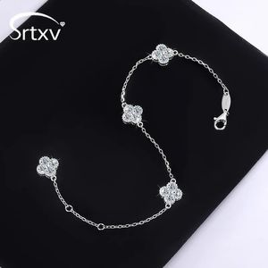Chain Full D Color Bracelets for Women 2.4CTTW S925 Sterling Sliver Lucky Bangles Wedding Birthday Party Xmas Gifts Jewelry231118