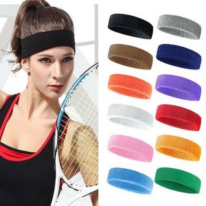 2PC Bandas de cabeça de algodão Sweat Sweat Band Band Yoga Gym Stretch Head Band for Sport Belts For Momen Men Men Sports Banda da cabeça Y23