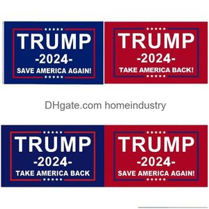 Banner Flags 2024 Trump Başkanlık ABD Seçim Bayrağı 90x150cm Pankurlar için Kampanya Amerika'yı Tekrar Kurtarın 9JH Q2 Bırak Teslimat Ev GA DH0OX