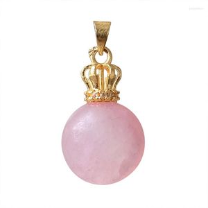 Colares pendentes de cristal natural rosa siO2 colar de clavícula de bola de bola de bola de bola para mulheres para mulheres jóias de moda feminina