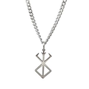 Rune of Berserker Warriors Necklace Pendant Stainless Steel Religion Mens Gifts Jewelry 4mm 24inch Silver Polished