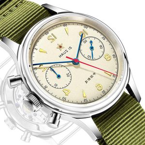 Wrist watch Fashion 38mm Seagull 1963 Men Chronograph Watches Sapphire Mechanical Movement Military Pilot Mens Gooseneck Wa308B