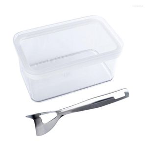 Storage Bottles Butter Case With Cutter Dish Lid Airtight Container Keeper Stainless Steel Knives