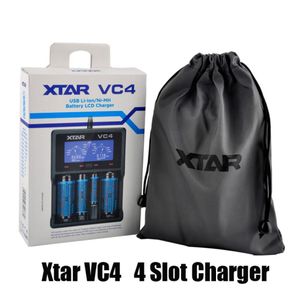 Autentic XTAR VC4 Batteriladdare Inteligent Mod 4 -spår med LCD -skärm för 18350 18550 18650 16650 LIION Batterier 100 Origin9994874