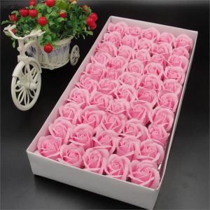 Dia 4.5cm Cheap Soap Rose Heads beauty Wedding Valentine's Day Gift Wedding Bouquet Home Decoration Hand Flower Art 26 color