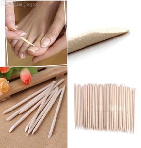 Vendita100X Nail Art Orange Wood StickS Spingipelle Remover Nail Art Beauty Tool Nuovo Tutto in legno pusher per unghie8134388