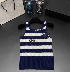 Women's Tanks & Camis designer Tian Si Fabric Tank Top Stripe Knitwear Small Fragrance Wind 2023SS Spring/Summer High Edition Comfortable BDTT