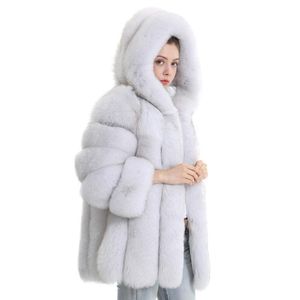 Damen Pelz Faux MAOMAOFUR Echter Mantel Damen Winter Mit Kapuze Mode Hochwertige Echte Jacke Natürliche Oberbekleidung