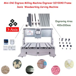 Mini CNC Grave Freze Makinesi Gravürü DIY3040 Çerçeve 3Axis Birleştirme Gravür Alanı 400x300mm Ahşap İşleme Makinesi