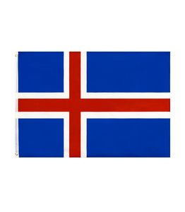 100 Polyester 3x5fts 90X150cm red cross is isl Iceland flag whole direct factory 2131863