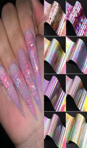 Manikyr nagelkonst dekaler dekoration holografi folie blommor lacetransfer glittrande himmel sommarreglage8746121