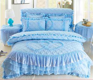 Sängkläder sätter koreanska sängöverdrag prinsessas säng kjol 1,8 m fyra stycken spets multi stycke bröllop sängkläder d 80 231118