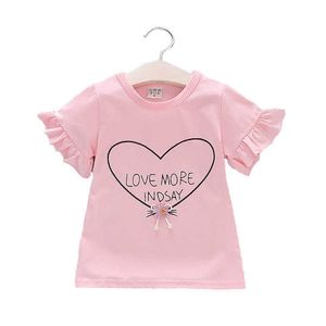 T-shirty T-shirt Girl's New Orvrival Summer Dziecięce bawełniane krótkie rękawy Toddlery Toddler