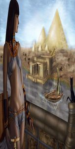 A414 Mısır Piramitleri Kedi Elde Taşıyan HD Duvar Sanatı Baskı Tuval Üzerine Orijinal Yağlı Boya Yüksek Kaliteli Ev Dekoru Çok Boyutu Fra9623458