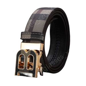 Burrberry Belt Designer Najwyższa jakość męskie automatyczne klamra Letter Plaid Business Busines