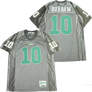 Футбол средней школы Афины 10 Joe Burrow Jerseys Мужчины Moive вдыхают все сшиты для спортивных фанатов Pure Cotton Command Colore College Hiphop Hiphop