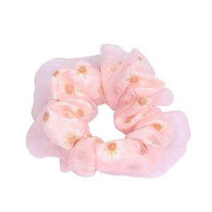 Flores de estampa doce chffion scrunchies conjuntos de bandeira grande elástica bandas de cabelo laços de audiência para mulheres acessórios de cabelo para meninas