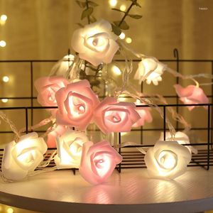 Dekorative Blumen 1P 1.5m 10LED Rosen-Blume führte Schnur-Licht-künstliche Girlanden-feenhafte Lichter für Hochzeits-Valentinstag-Geburtstags-Party