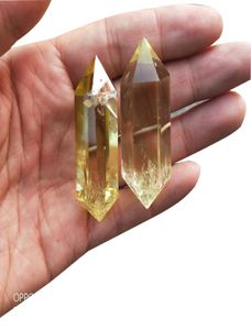 1pcs Citrine Crystal Wand Quartz Point Very Good Color Quartz Crystal Wand Double Point Reiki Healing Natural Stones and Mineral9793696