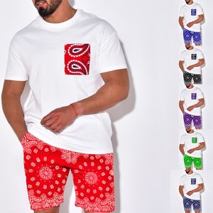 Indumenti da notte da uomo 2023 Pigiami da uomo Set Homewear O-collo senza maniche Canotte Pantaloncini 2 pezzi Abiti irregolari lucidi solidi S-5XL