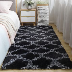 Mattor sovrum mattor headboards rum dekor estetiskt hem och dekoration icke-halkfot matta rutig matta levande komfort päls